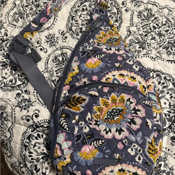 Vera Bradley Gray and Yellow Backpack with Floral Design - Picture 3 of 4
